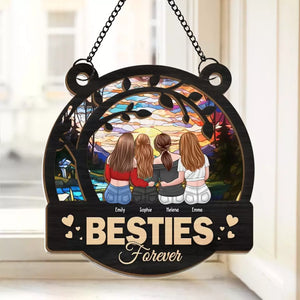 True Friends Are Great Riches - Bestie Personalized Window Hanging Suncatcher - Gift For Best Friends, BFF, Sisters