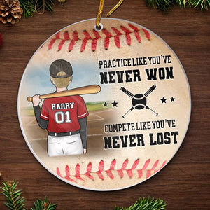 Baseball Is A Game Of Inches - Family Personalized Custom Ornament - Acrylic Custom Shaped - Christmas Gift For Family Members, Baseball Players, Baseball Lovers