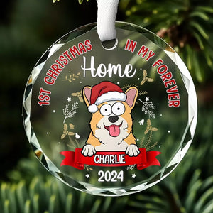 A Pawsitively Purrfect Christmas - Dog & Cat Personalized Custom Circle Glass Ornament - Christmas Gift For Pet Owners, Pet Lovers, First Christmas