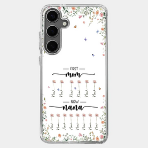 First Mom Now Granny - Family Personalized Custom Clear Phone Case - Gift For Mom, Grandma