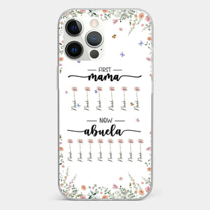 First Mom Now Granny - Family Personalized Custom Clear Phone Case - Gift For Mom, Grandma