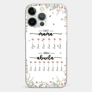 First Mom Now Granny - Family Personalized Custom Clear Phone Case - Gift For Mom, Grandma