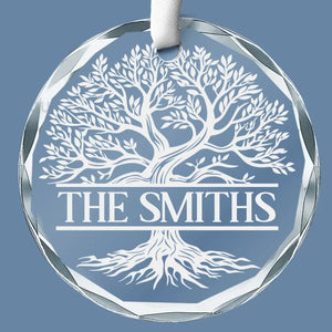 Roots That Bind Us, Branches That Reach Skyward - Family Personalized Custom Circle Glass Ornament - Christmas Gift For Family Members