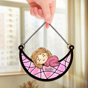 Tiny Hands, Big Dreams, Forever Cherished - Family Personalized Window Hanging Suncatcher - Christmas Gift For Baby Kids, Newborn Baby