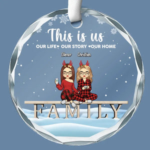 Family Is The Best Gift Of All - Family Personalized Custom Circle Glass Ornament - Christmas Gift For Family Members