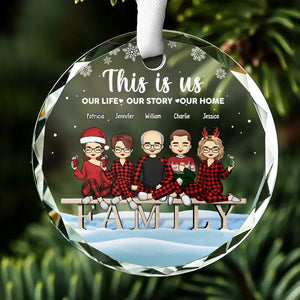 Family Is The Best Gift Of All - Family Personalized Custom Circle Glass Ornament - Christmas Gift For Family Members