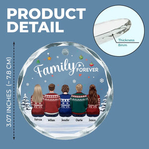 Love The Giver More Than The Gift - Family Personalized Custom Circle Glass Ornament - Christmas Gift For Family Members