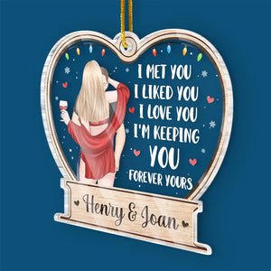 Every Kiss Is A Promise Of Our Endless Love - Couple Personalized Custom Ornament - Acrylic Custom Shaped - Christmas Gift For Husband Wife, Anniversary