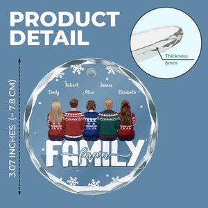 My Favorite Part Of Christmas Is Family - Family Personalized Custom Circle Glass Ornament - Christmas Gift For Family Members