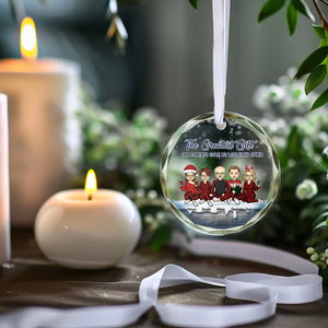 The Greatest Gift Our Parents Gave Us - Family Personalized Custom Circle Glass Ornament - Christmas Gift For Family Members