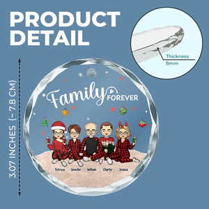 Family Makes The Season Bright - Family Personalized Custom Circle Glass Ornament - Christmas Gift For Family Members