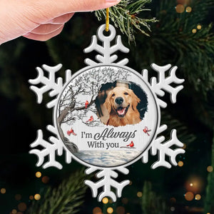 Custom Photo Death Ends A Life, Not A Relationship - Memorial Personalized Custom Ornament - Metal Custom Shaped - Sympathy Gift, Christmas Gift For Pet Owners, Pet Lovers