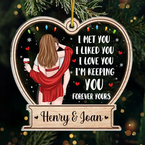 Every Kiss Is A Promise Of Our Endless Love - Couple Personalized Custom Ornament - Acrylic Custom Shaped - Christmas Gift For Husband Wife, Anniversary