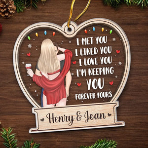 Every Kiss Is A Promise Of Our Endless Love - Couple Personalized Custom Ornament - Acrylic Custom Shaped - Christmas Gift For Husband Wife, Anniversary