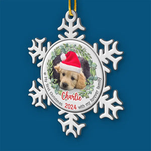 Custom Photo Furry And Bright - Dog & Cat Personalized Custom Ornament - Metal Custom Shaped - Christmas Gift For Pet Owners, Pet Lovers, First Christmas