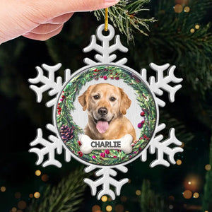 Custom Photo Paws In Heaven, Forever In Our Hearts - Memorial Personalized Custom Ornament - Metal Custom Shaped - Sympathy Gift, Christmas Gift For Pet Owners, Pet Lovers