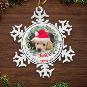 Custom Photo Furry And Bright - Dog & Cat Personalized Custom Ornament - Metal Custom Shaped - Christmas Gift For Pet Owners, Pet Lovers, First Christmas