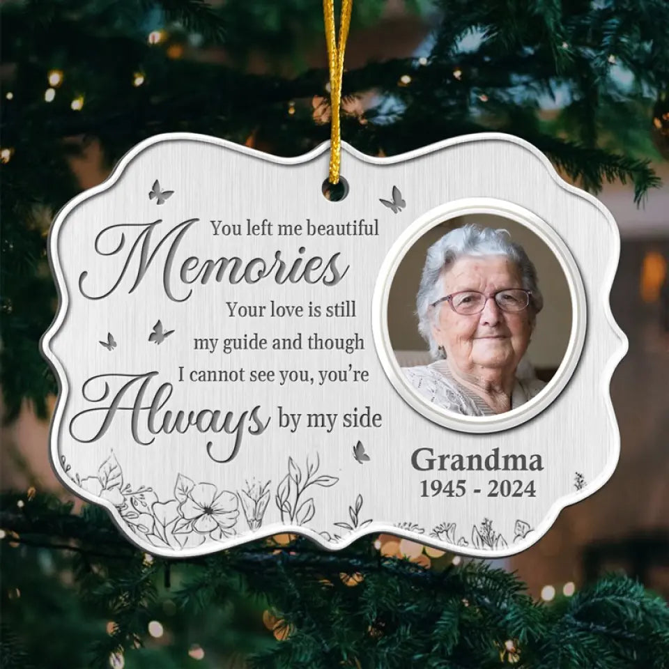 Custom Photo A Beautiful Soul Remembered - Memorial Personalized Custom Ornament - Metal Benelux Shaped - Sympathy Gift, Christmas Gift For Family Members