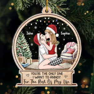 A Kiss From You And Everything Feels Right - Couple Personalized Custom Ornament - Acrylic Custom Shaped - Christmas Gift For Husband Wife, Anniversary