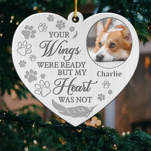 Custom Photo May You Find Comfort In The Arms Of An Angel - Memorial Personalized Custom Ornament - Metal Custom Shaped - Sympathy Gift, Christmas Gift For Pet Owners, Pet Lovers