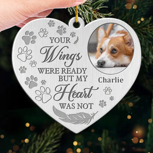 Custom Photo May You Find Comfort In The Arms Of An Angel - Memorial Personalized Custom Ornament - Metal Custom Shaped - Sympathy Gift, Christmas Gift For Pet Owners, Pet Lovers