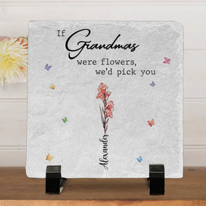 A Thoughtful Gift Can Brighten Grandma's Day And Show Her How Much We Care - Family Personalized Custom Square Shaped Stone With Stand - Gift For Mom, Grandma