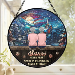 A Joy That Is Shared Is A Joy Made Double - Family Personalized Custom Stained Glass Window Hanging Suncatcher - Christmas Gift For Siblings, Brothers, Sisters