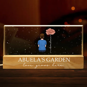 A Garden Of Love Grows In A Grandmother's Heart - Family Personalized Custom Acrylic Letters 3D LED Night Light - Gift For Mom, Grandma