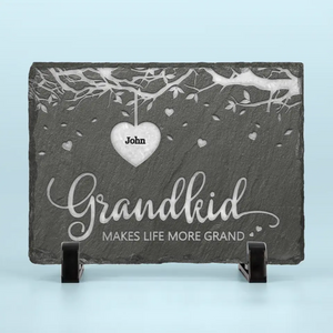 Grandkids Make Every Day Brighter - Family Personalized Custom Rectangle Shaped Stone With Stand - Gift For Grandma