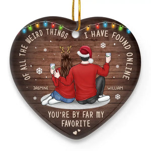 Love Is A Journey We Take Together Every Day - Couple Personalized Custom Ornament - Ceramic Heart Shaped - Christmas Gift For Husband Wife, Anniversary