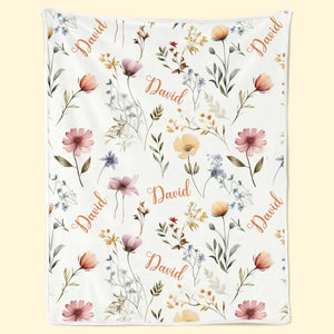 Shine And Bright Like A Flower - Family Personalized Custom Baby Blanket - Gift For Baby Kids, Newborn Baby