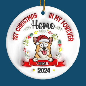 Whiskers In A Winter Wonderland - Dog & Cat Personalized Custom 3D Inflated Effect Printed Ornament - Ceramic Round Shaped - Christmas Gift For Pet Owners, Pet Lovers, First Christmas