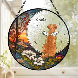 Until The Day We Meet Again On The Rainbow Bridge - Memorial Personalized Custom Stained Glass Window Hanging Suncatcher - Sympathy Gift For Pet Owners, Pet Lovers