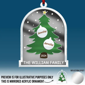 For Christmas, All I Want Is To Be With My Family - Family Personalized Custom Mirrored Acrylic Ornament - Christmas Gift For Family Members