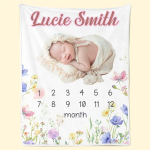 Custom Photo My New World Starts With You - Family Personalized Custom Baby Blanket - Gift For Baby Kids, Newborn Baby