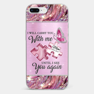 A Piece Of My Heart Lives In Heaven - Memorial Personalized Custom Clear Phone Case - Sympathy Gift For Family Members