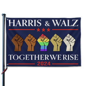 Harris & Walz, Together We Rise 2024 - America US Elections Horizontal House Flag