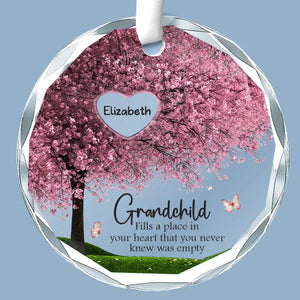 Fill A Place In Your Heart - Family Personalized Custom Circle Glass Ornament - Christmas Gift For Mom, Grandma