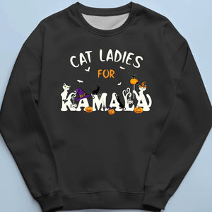 Cat Ladies For Kamala This Halloween - Kamala Harris, US Elections Unisex T-shirt, Hoodie, Sweatshirt - Halloween Gift For Democracy Supporters