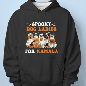 Spooky Dog Ladies For Kamala - Kamala Harris, US Elections Unisex T-shirt, Hoodie, Sweatshirt - Halloween Gift For Democracy Supporters