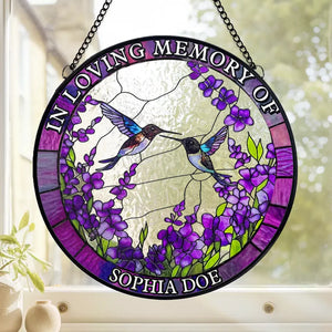 As You Were You Will Always Be, Treasured Forever In Our Memory - Memorial Personalized Custom Stained Glass Window Hanging Suncatcher - Sympathy Gift For Family Members