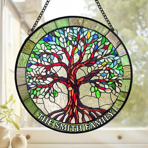 A Lovely Addition To Any Home That Holds Meaning - Memorial Personalized Custom Stained Glass Window Hanging Suncatcher - Sympathy Gift For Family Members