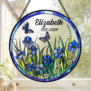 Your Memory Will Bloom Forever - Memorial Personalized Custom Stained Glass Window Hanging Suncatcher - Sympathy Gift For Family Members