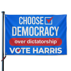 Choose Democracy, Vote Harris - America US Elections Horizontal House Flag