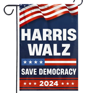 Harris Walz, Save Democracy 2024 - America US Elections House Flag, Garden Flag