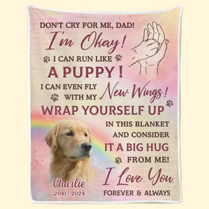 Custom Photo Run Free, Faithful Friend - Memorial Personalized Custom Blanket - Sympathy Gift For Pet Owners, Pet Lovers