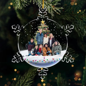 Custom Photo Christmas Magic Is In The Air - Family Personalized Custom Ornament - Acrylic Custom Shaped - Christmas Gift For Family Members