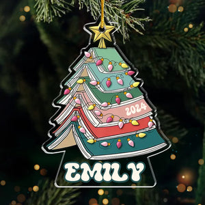 All Booked For Christmas - Personalized Custom Ornament - Acrylic Custom Shaped - Christmas Gift For Book Lovers