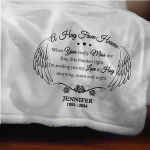 Love From Heaven - Memorial Personalized Custom Blanket - Sympathy Gift For Family Members