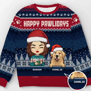 Wagging Tails All The Way To Christmas! - Dog & Cat Personalized Custom Ugly Sweatshirt - Unisex Wool Jumper - Christmas Gift For Pet Owners, Pet Lovers